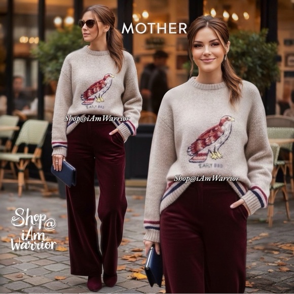 MOTHER Sweaters - MOTHER embroidered bird oversized pullover sweater *shop@iamwarrior
